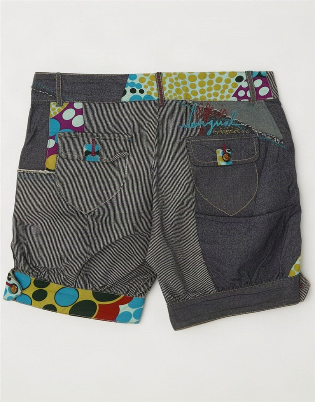 Desigual Spodenki damskie Regular EU 36 Small W28 Granatowy Patchwork Bawełna