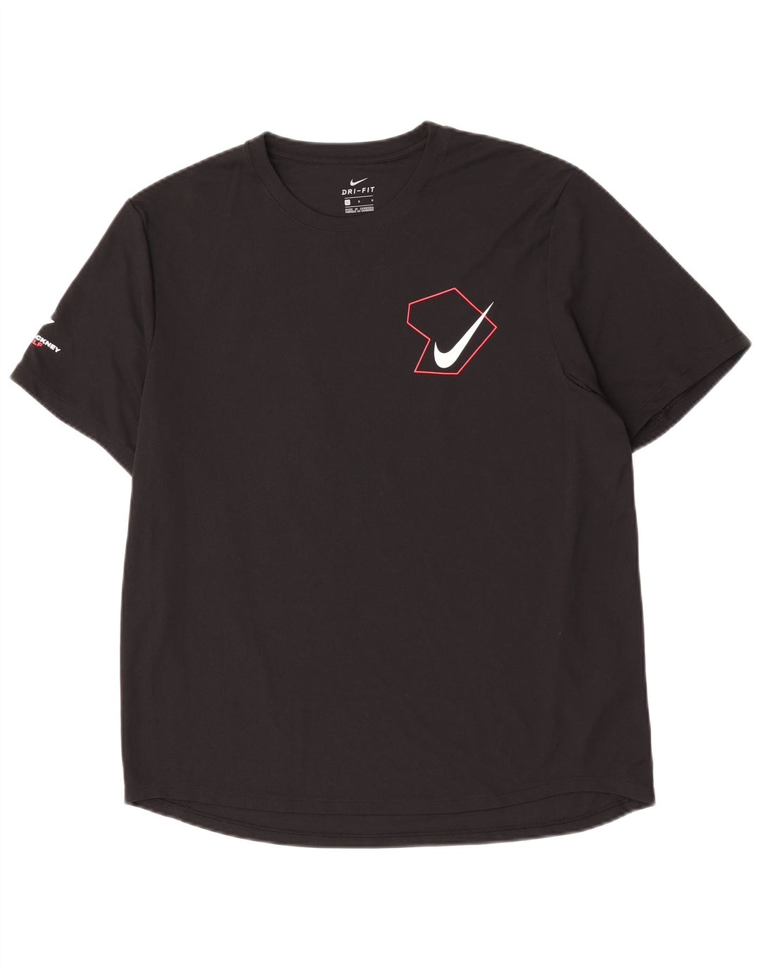 Męski T-shirt Nike Dri Fit z grafiką, duży, czarny poliester