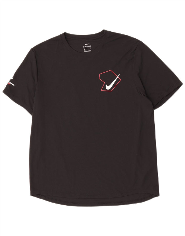 Męski T-shirt Nike Dri Fit z grafiką, duży, czarny poliester