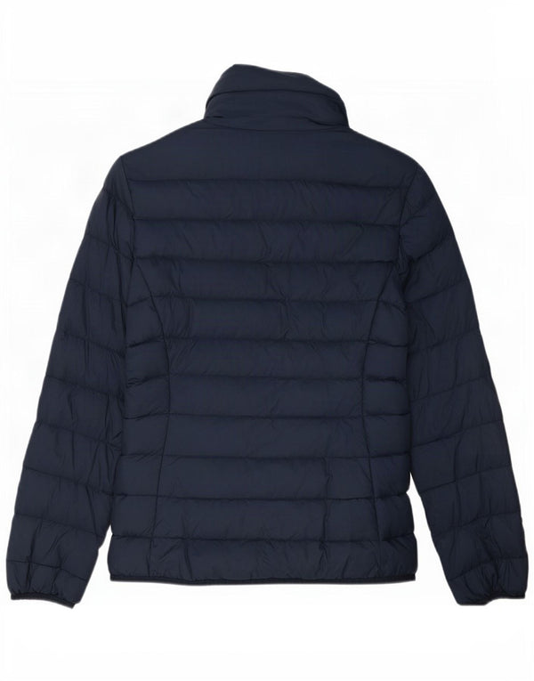 Benetton Womens Padded Jacket UK 10 Small Navy Blue