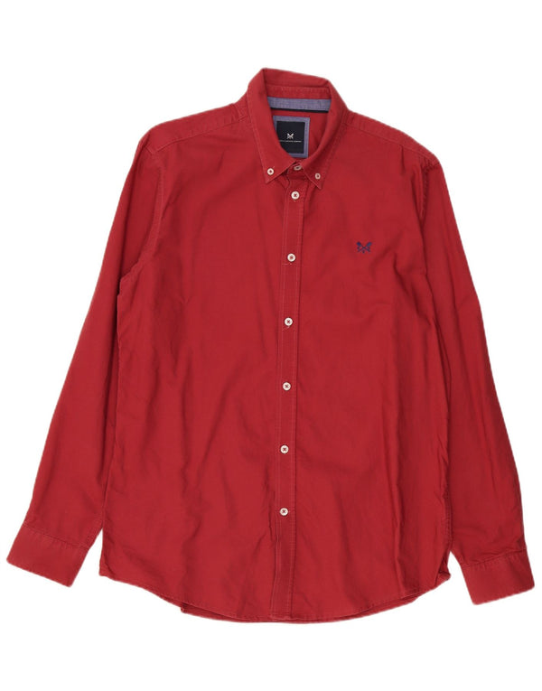 Crew Clothing Męska koszula slim fit, duża, czerwona, bawełniana
