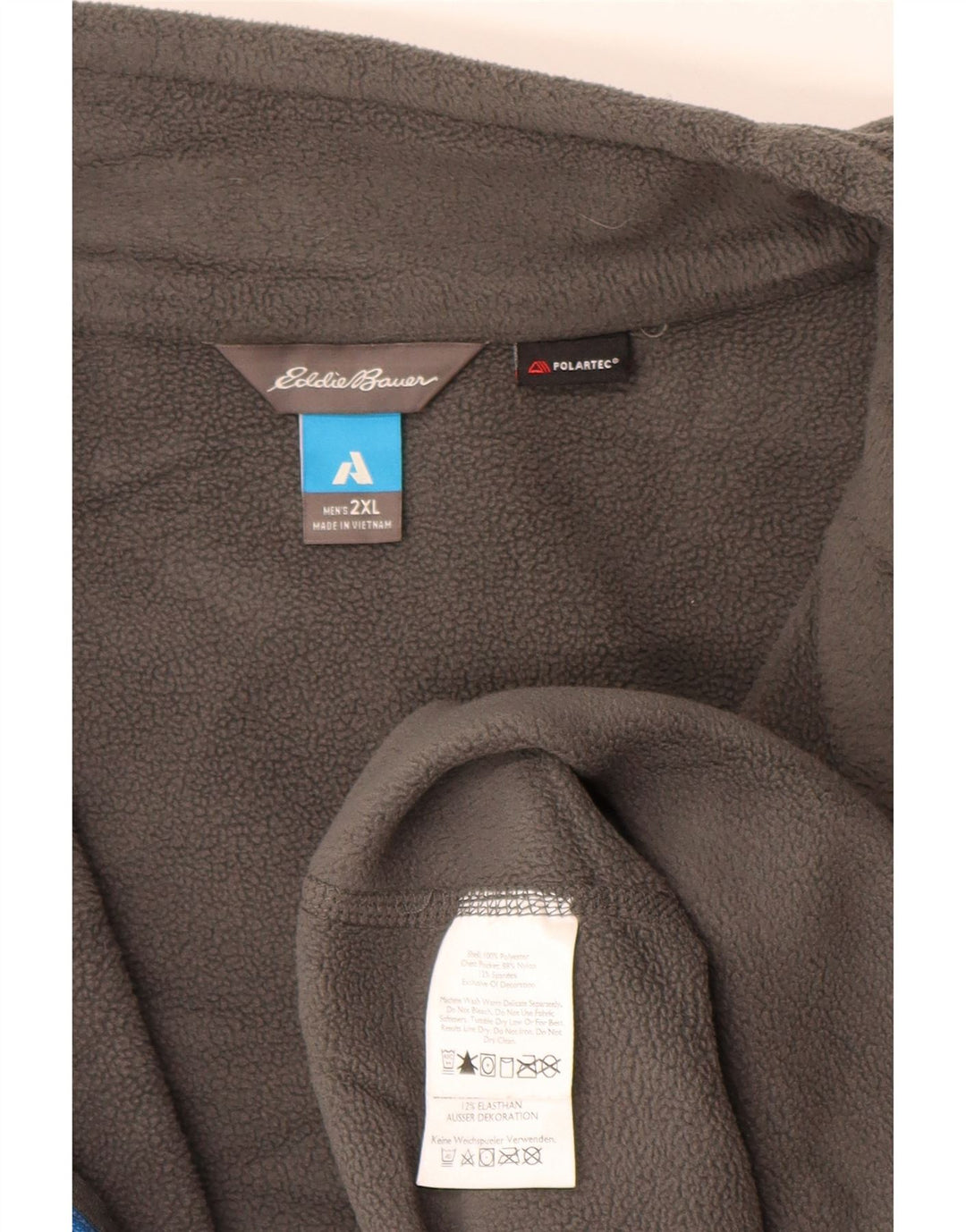 Męski sweter polarowy EDDIE BAUER z zamkiem błyskawicznym, 2XL, szary poliester