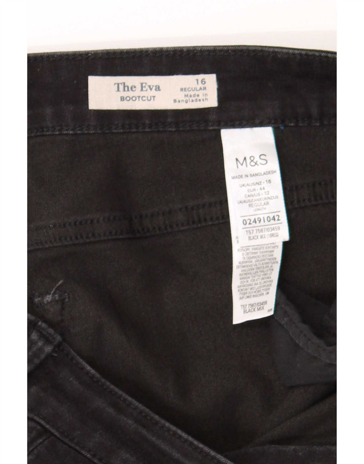 Marks & Spencer Damskie Jeansy Eva Bootcut UK 16 Duże W34 L30 Czarne