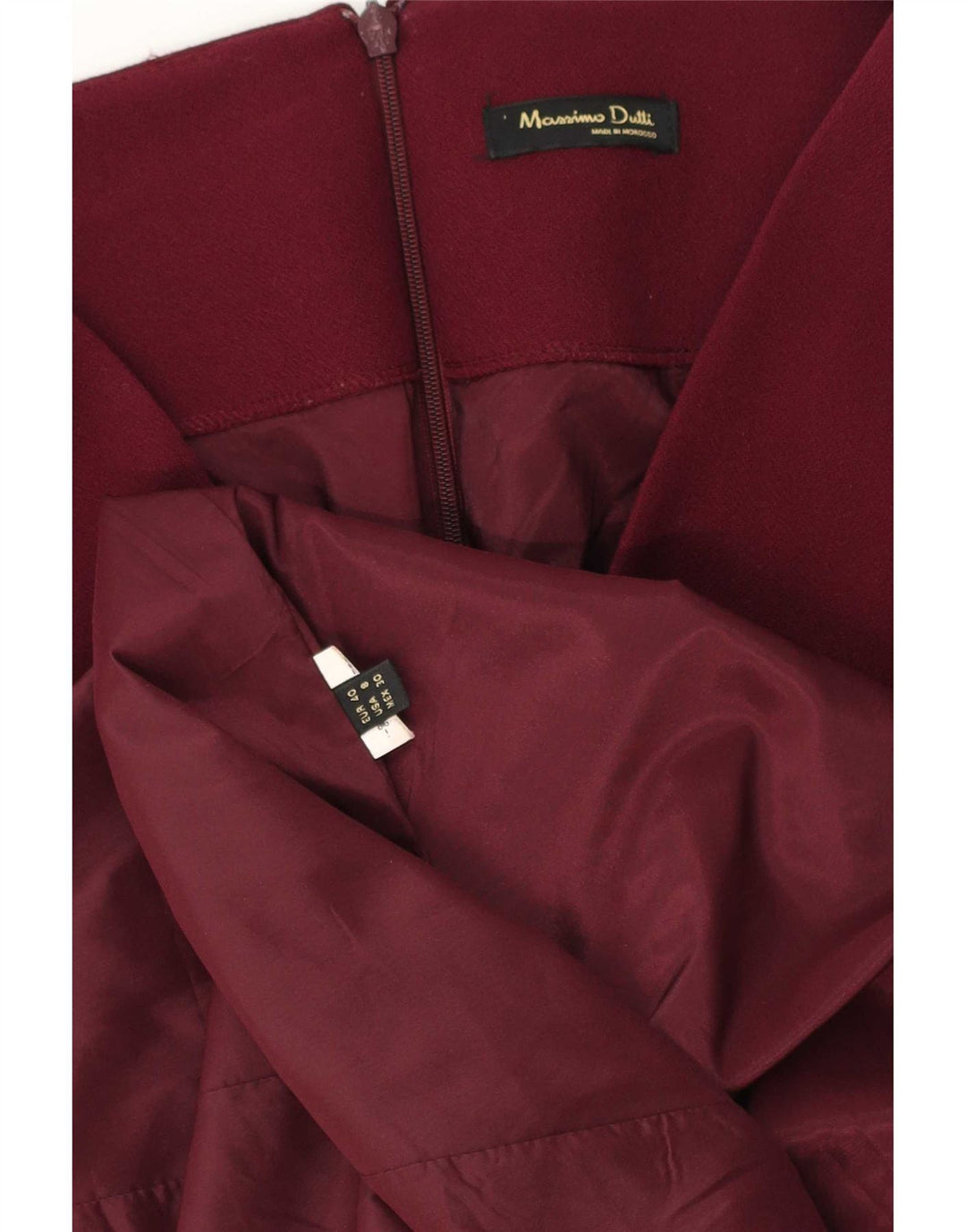 Sukienka damska Massimo Dutti z rękawem 3/4, EU 40, średni burgund
