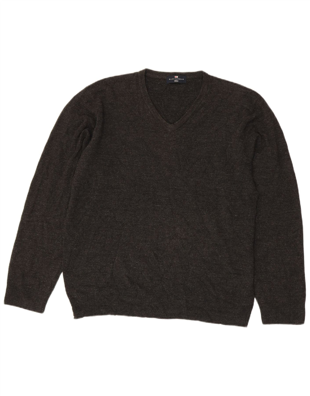 Męski sweter Marks & Spencer Blue Harbor z dekoltem w kształcie litery V, duży, szary, akrylowy