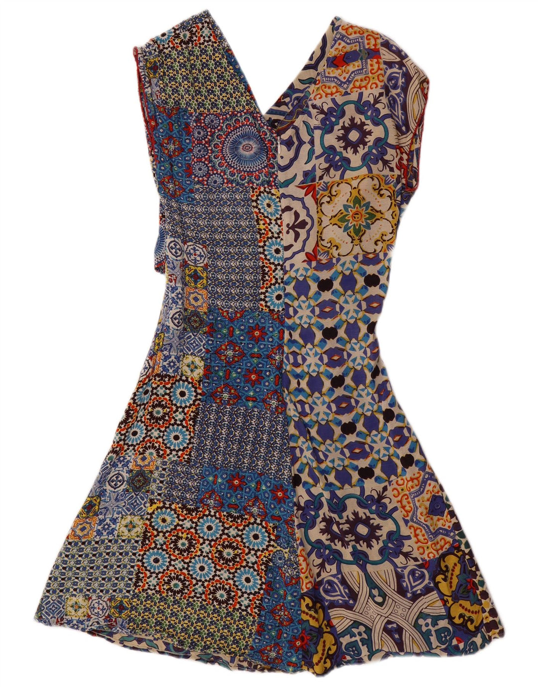 DESIGUAL Womens A-Line Dress EU 36 Small Multicoloured Patchwork