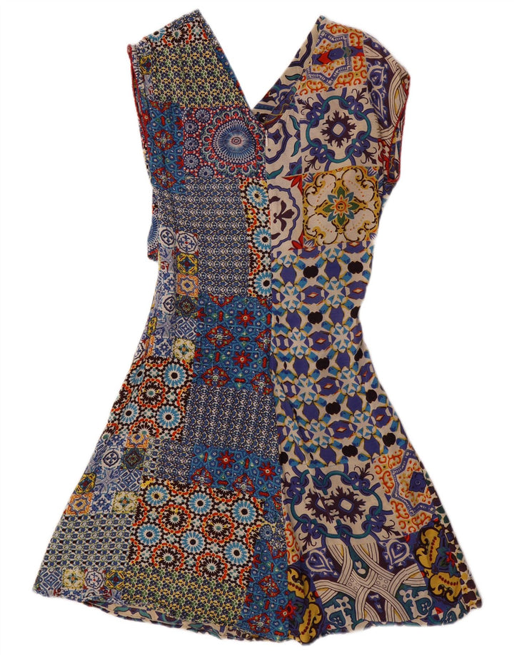 DESIGUAL Womens A-Line Dress EU 36 Small Multicoloured Patchwork