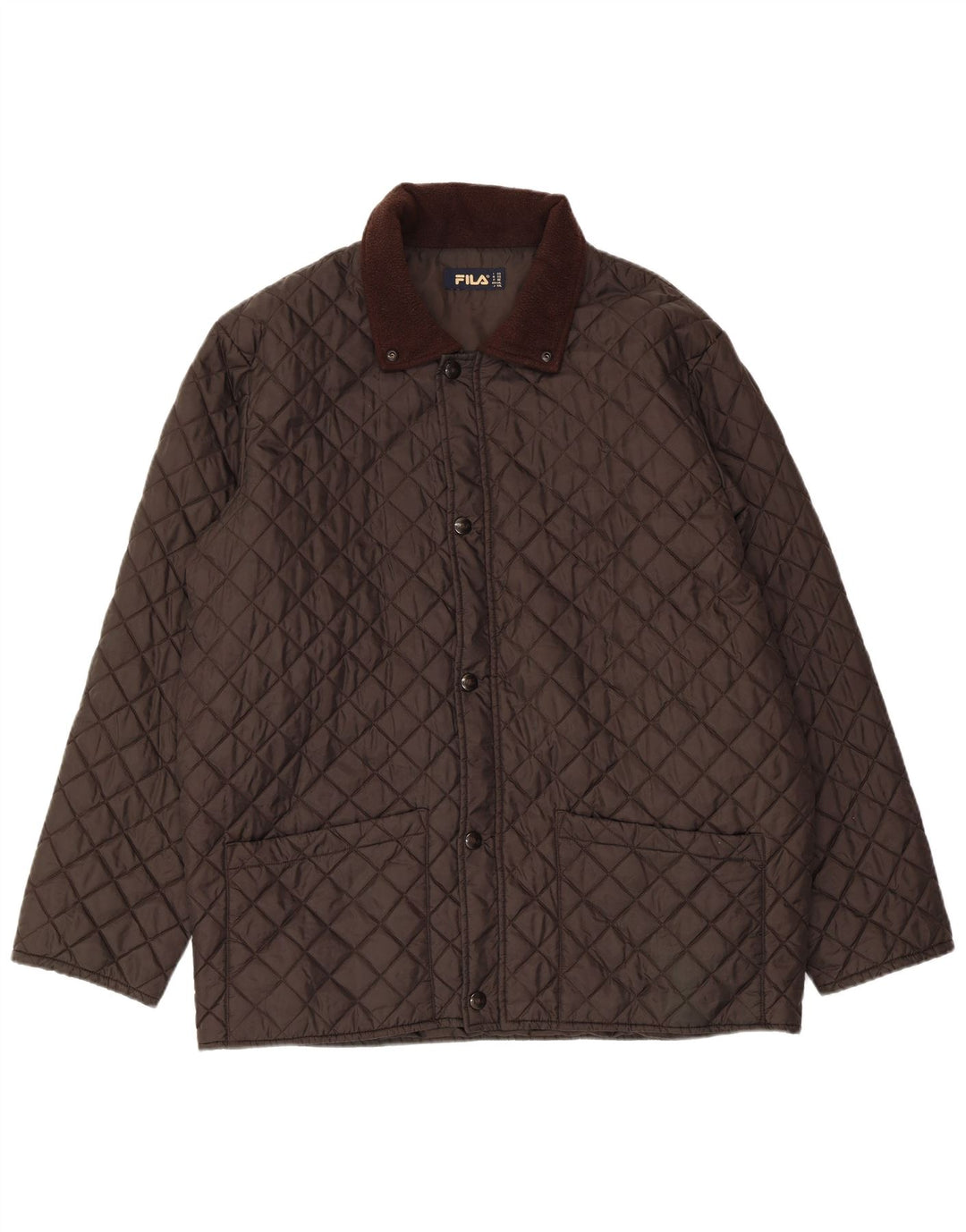 FILA Męska pikowana kurtka IT 52 2XL Brązowy poliamid