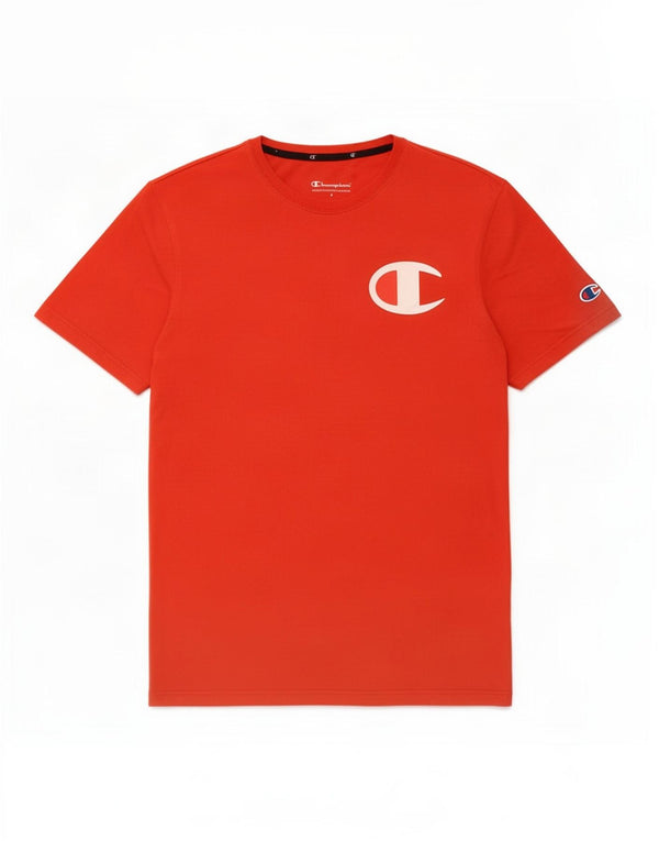 Męski T-shirt Champion z grafiką, mały, czerwony, bawełniany