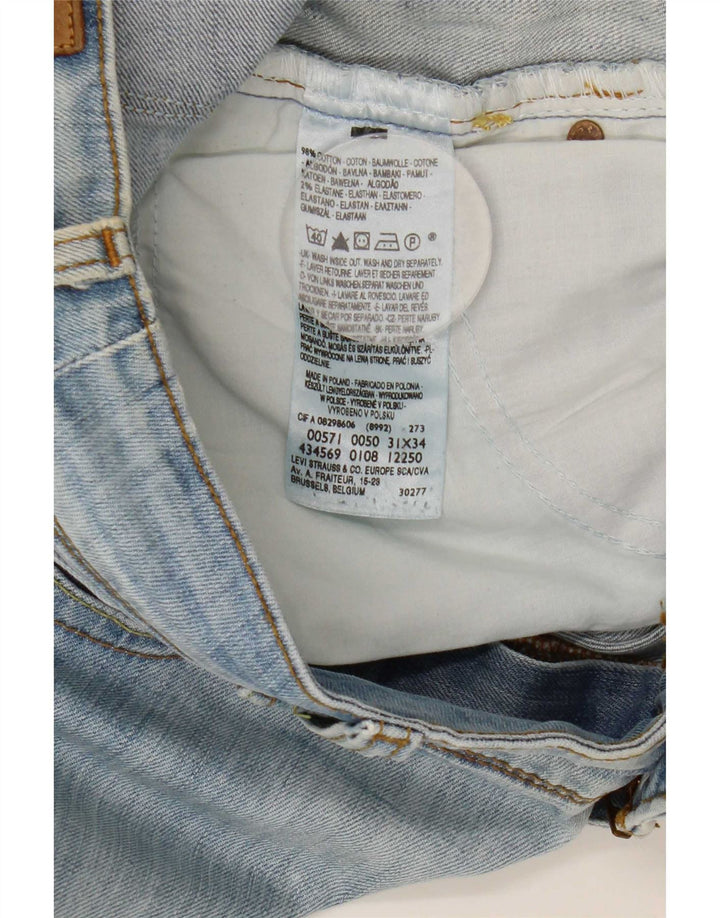 Damskie jeansy Levi's 571 Slim W31 L34 Niebieskie bawełniane