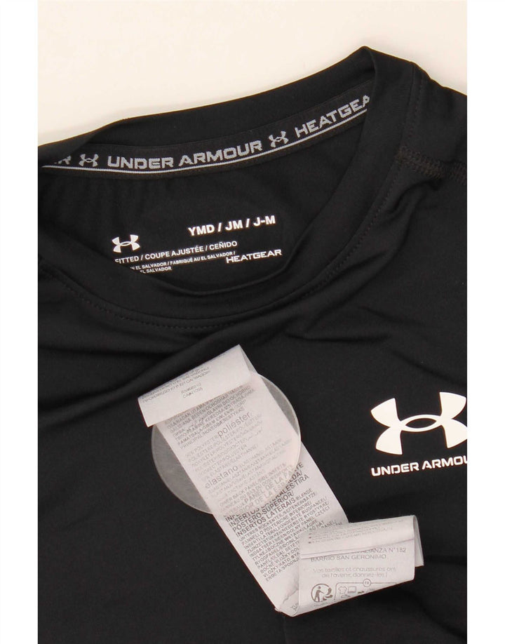 Chłopięcy top Under Armour Heat Gear z długim rękawem, 9-10 lat, średni czarny