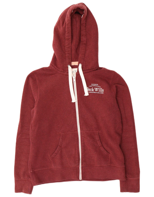Damski sweter z kapturem i zamkiem Jack Wills UK 14, duży, bordowy, bawełniany