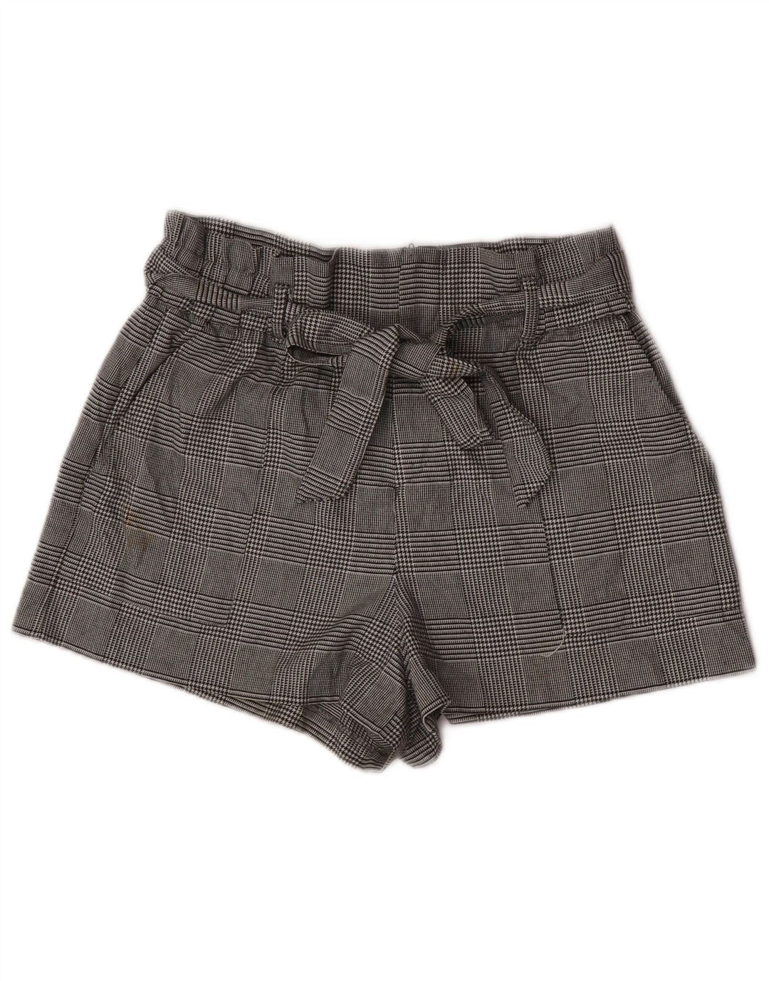 Damskie spodenki chino z wysokim stanem Zara, duże W30, szary pepitka, poliester