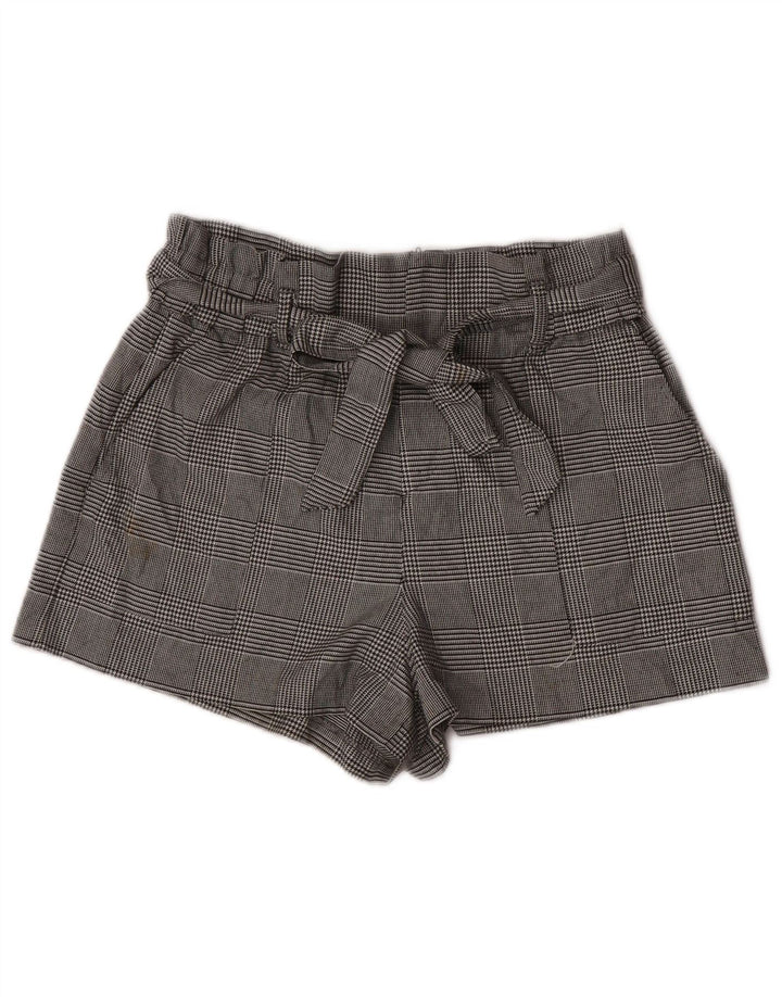 Damskie spodenki chino z wysokim stanem Zara, duże W30, szary pepitka, poliester