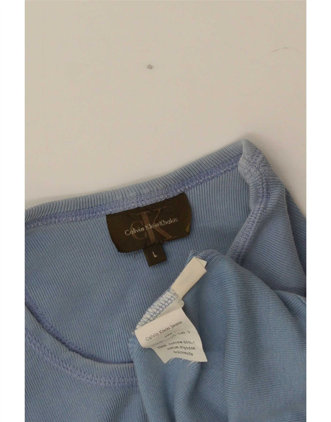 T-shirt męski Calvin Klein, duży, niebieski, bawełniany