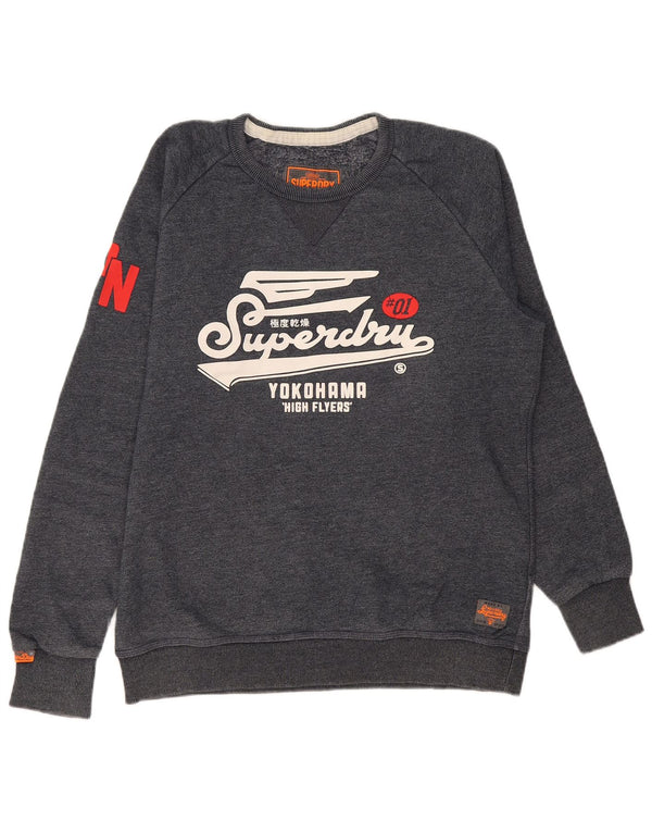Męski sweter z grafiką Superdry, 2XL, granatowy, bawełniany