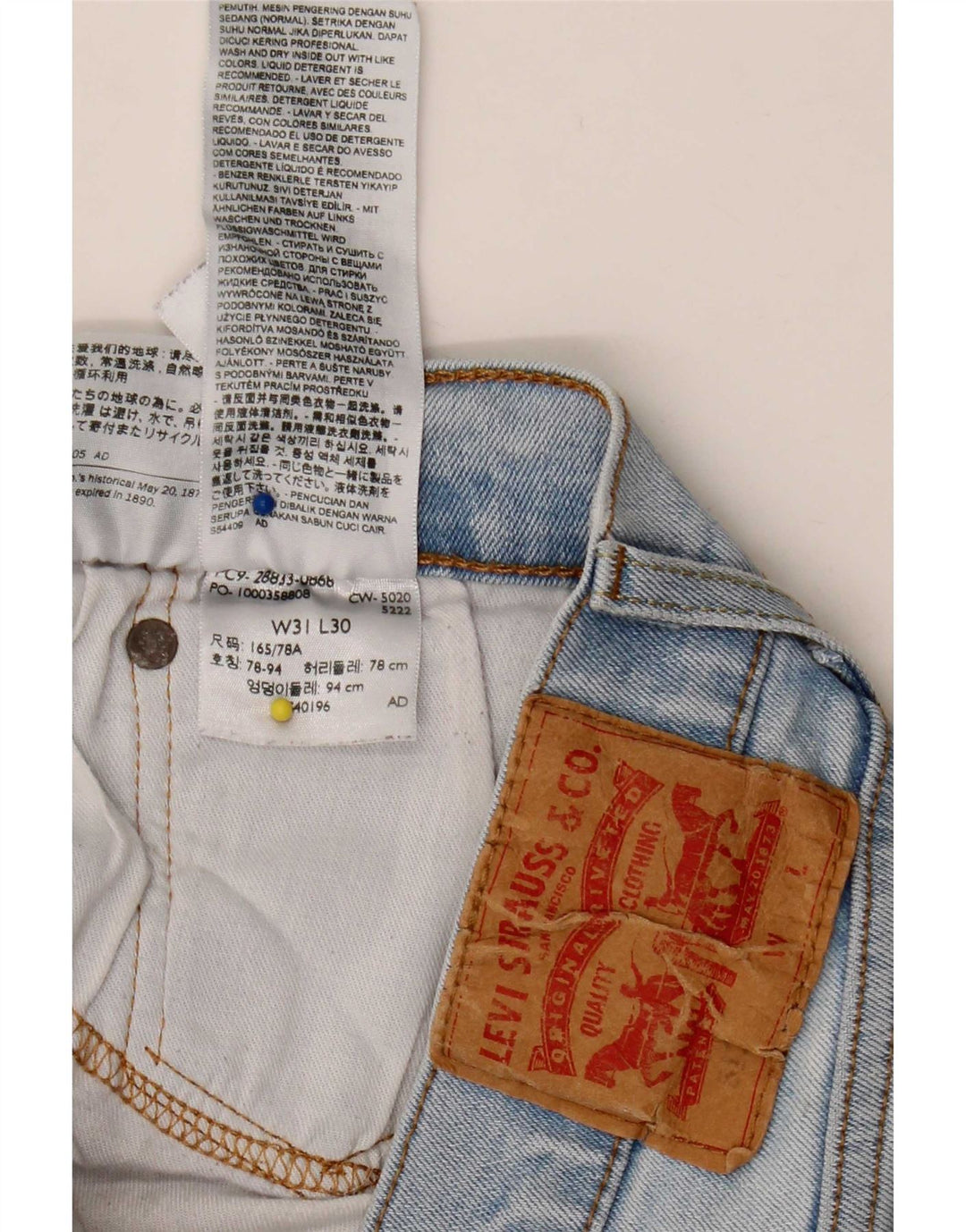 Męskie jeansy Levi's 511 Slim W31 L30 Niebieska bawełna