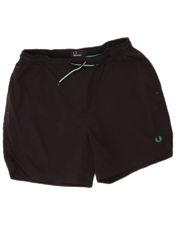 Fred Perry Mens Swimming Shorts Small Black Polyamide