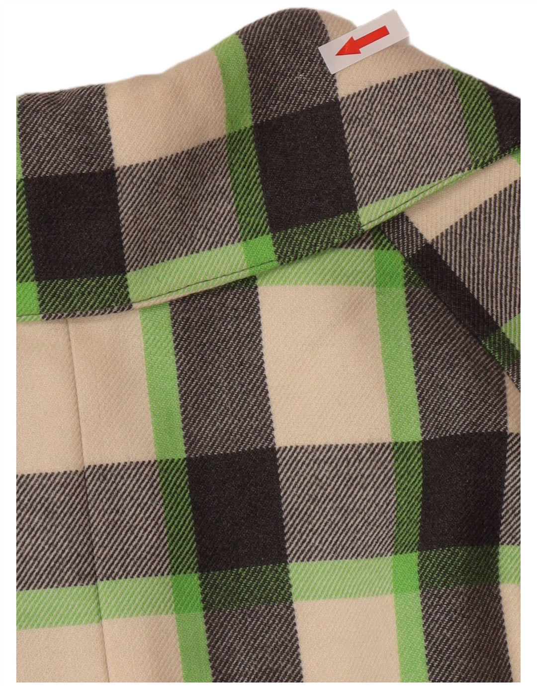 Płaszcz damski w stylu vintage UK 12, średni, wielobarwny, w kratkę, nowa wełna