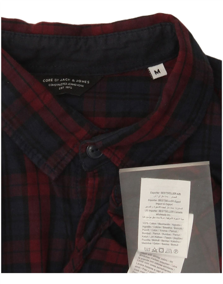 Koszula flanelowa męska Jack & Jones, bawełniana, w średnią granatową kratkę