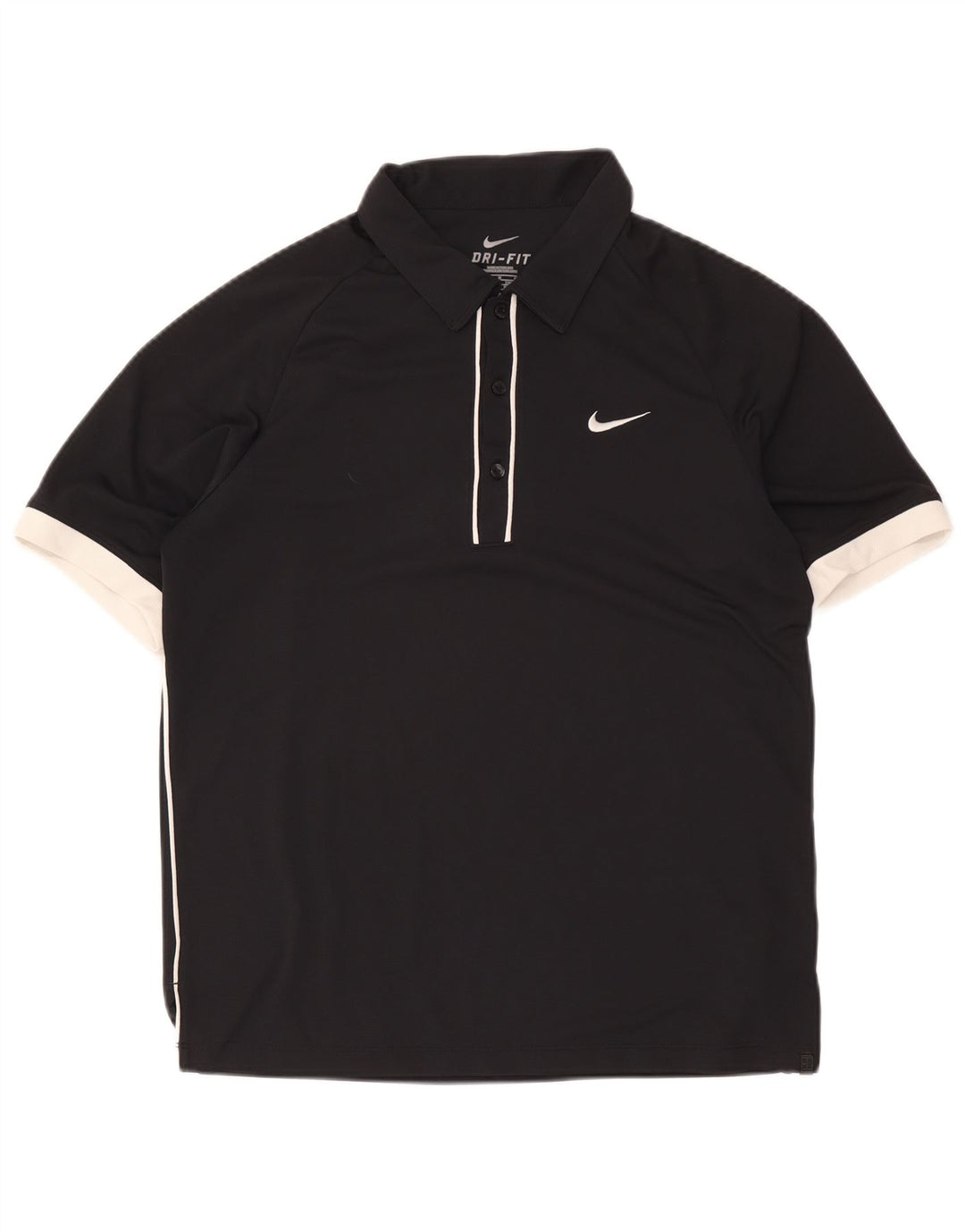 Męska koszulka polo Nike Dri Fit UK 38/40 Średni czarny poliester z blokami kolorów