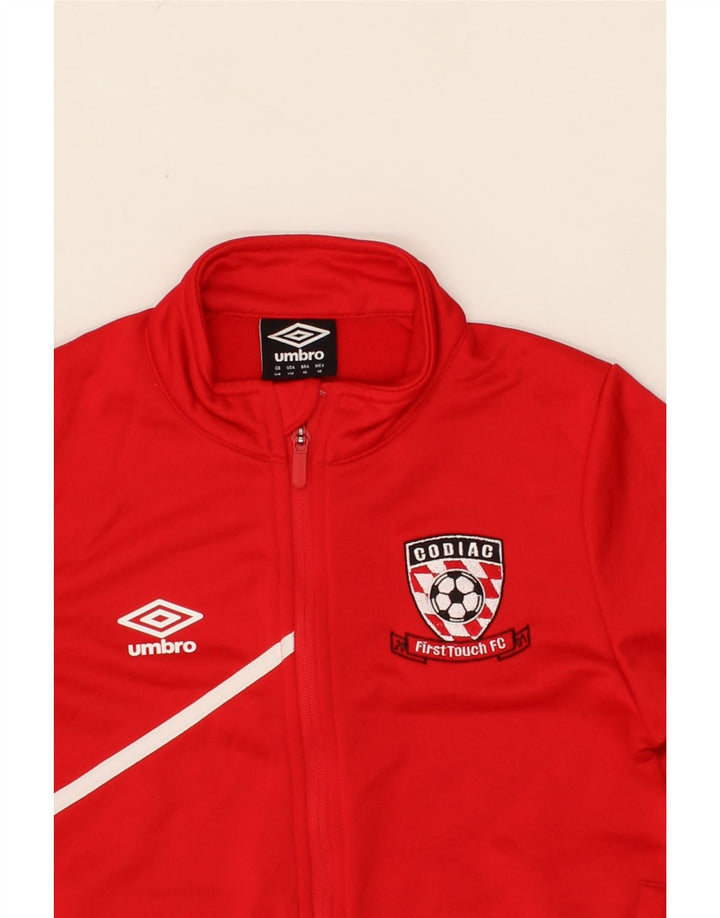 UMBRO Boys Tracksuit Top Jacket 11-12 Years Medium  Red Polyester Vintage Umbro and Second-Hand Umbro from Messina Hembry 
