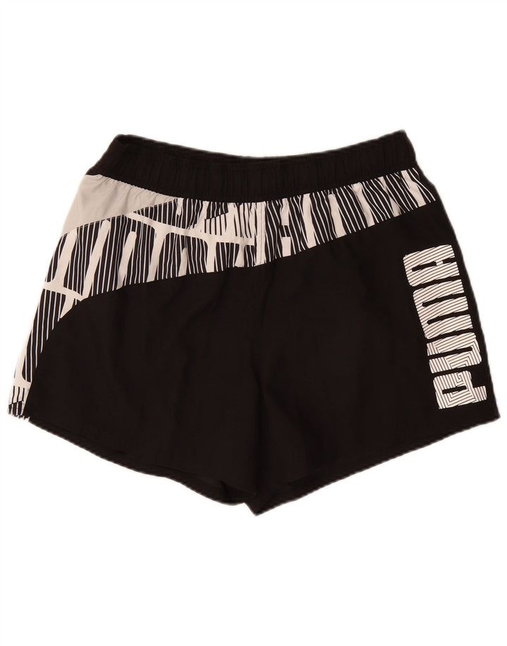 PUMA Mens Graphic Sport Shorts Large  Black Colourblock Polyester