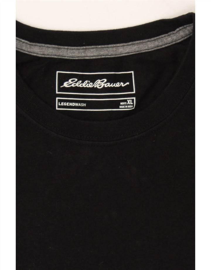 EDDIE BAUER Mens T-Shirt Top XL Black Cotton Vintage Eddie Bauer and Second-Hand Eddie Bauer from Messina Hembry 