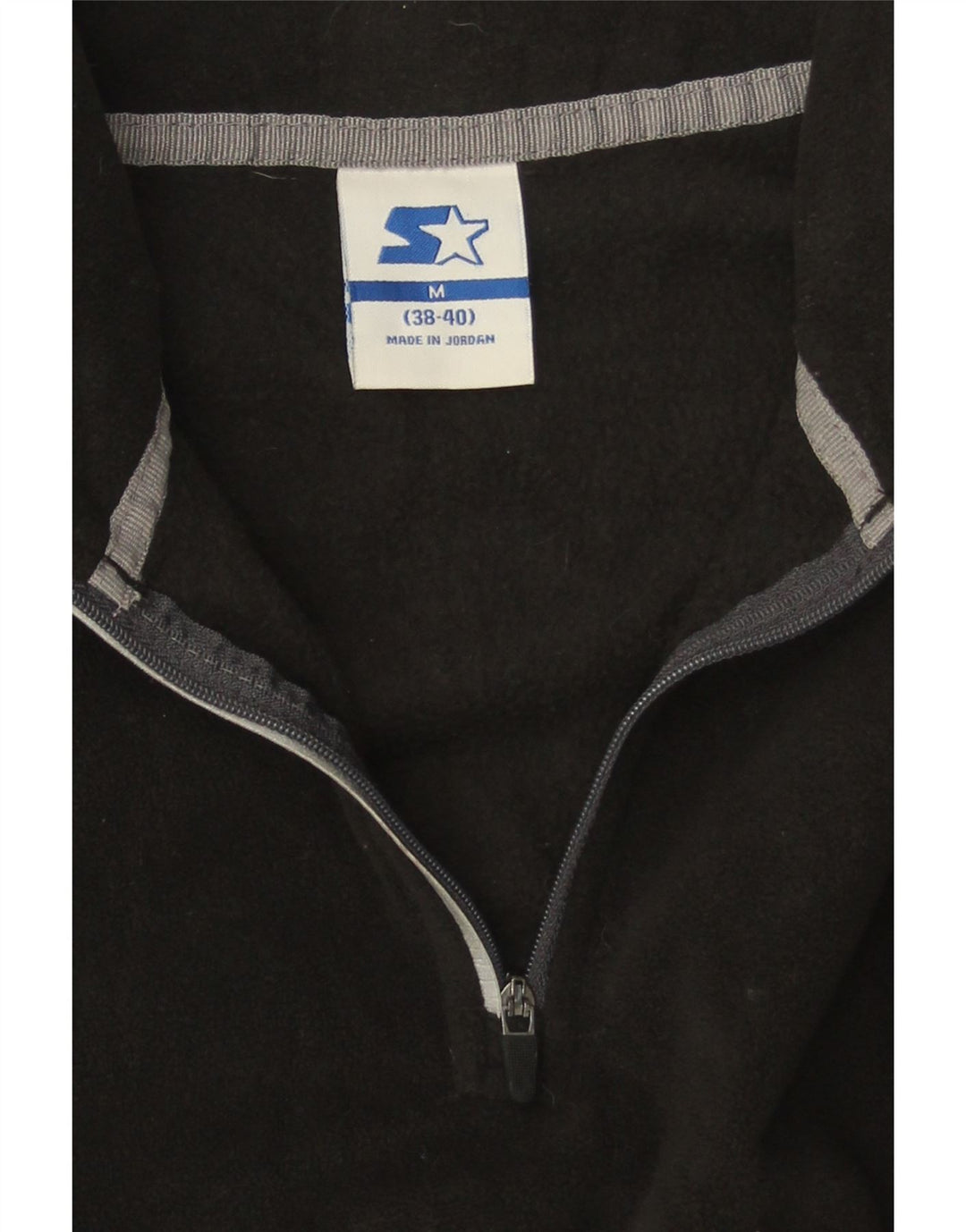 STARTER Męski sweter polarowy z zamkiem błyskawicznym UK 38/40, średni czarny poliester