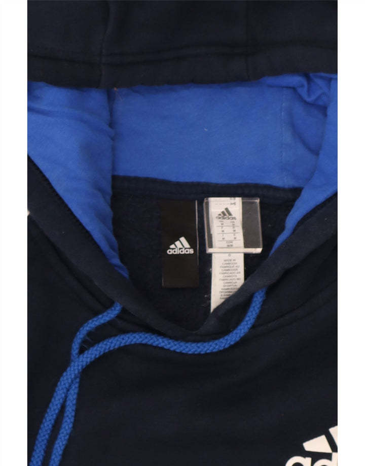 Męska bluza z kapturem Adidas, średnia, granatowa, bawełniana