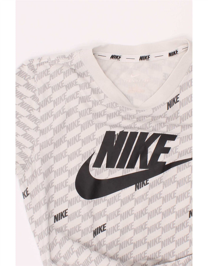 Chłopięcy T-shirt z grafiką Nike na 10-11 lat, średni biały
