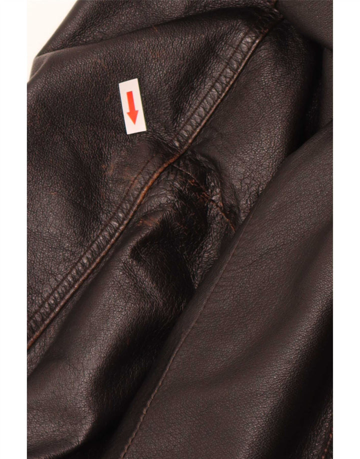 Vintage męska skórzana kurtka bomber IT 52 XL brązowa retro