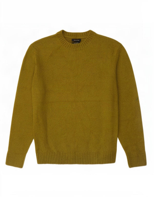 Sweter damski Massimo Dutti z okrągłym dekoltem UK 14, duży, zielony, bawełniany