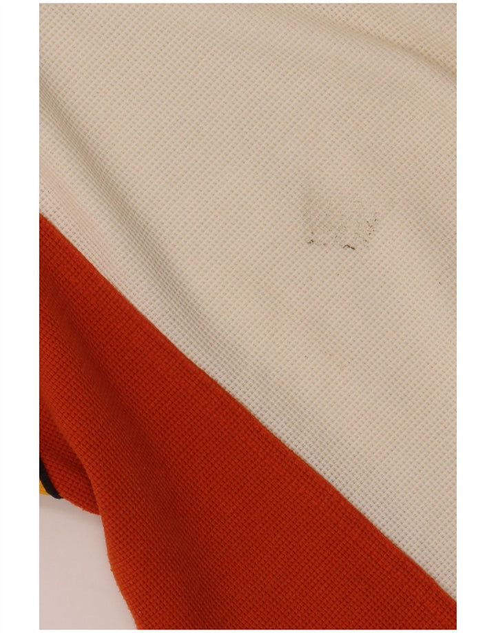 Męska koszulka polo LOTTO UK 36/38 Mały biały poliester w blokach kolorów