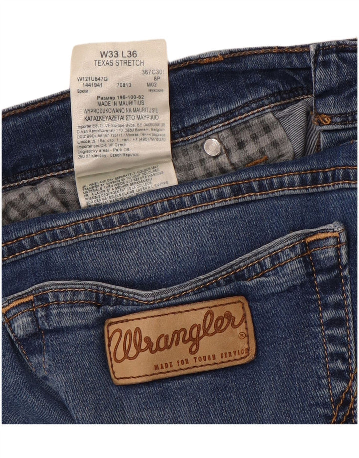 Damskie jeansy WRANGLER Texas Stretch Straight W33 L31 Niebieskie, bawełniane