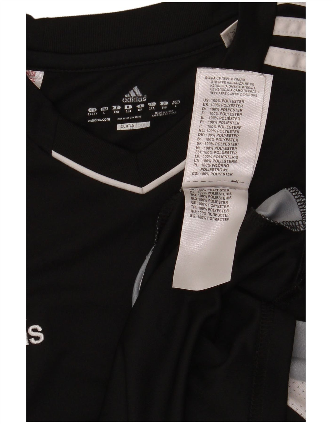 Chłopięcy T-shirt ADIDAS Climacool 13-14 lat Czarny poliester z blokami kolorów