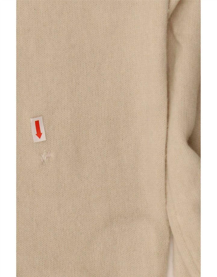 Sweter męski Hackett z dekoltem w szpic, średnio beżowy, wełniany