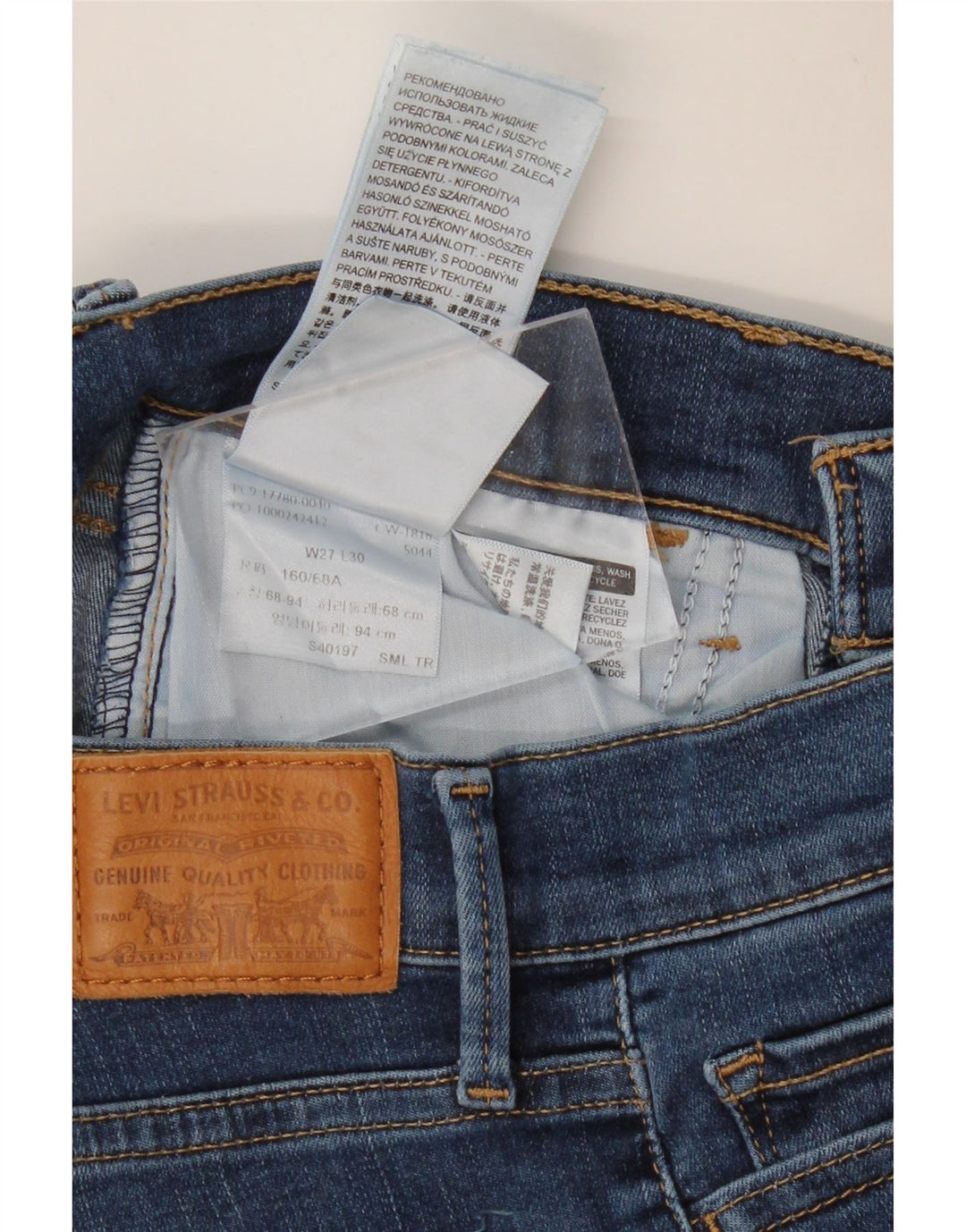 Damskie jeansy LEVI'S 710 Super Skinny W27 L30 Niebieskie bawełniane