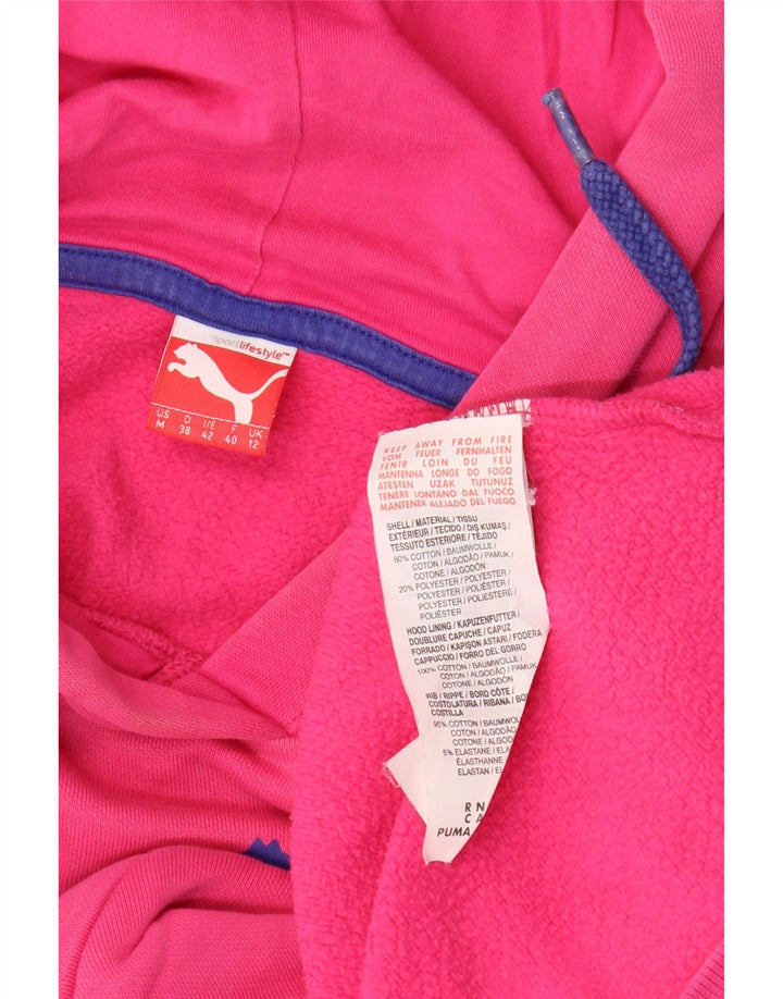 Damski sweter z kapturem i grafiką PUMA UK 12, średni różowy, bawełniany