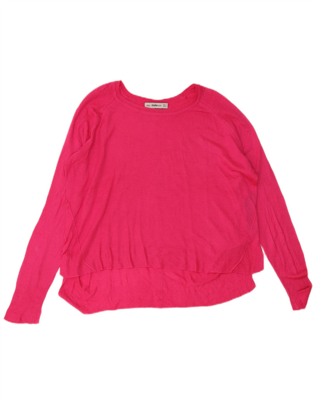 Damski sweter oversize z dekoltem w łódkę Zara UK 14 Średni różowy wiskoza