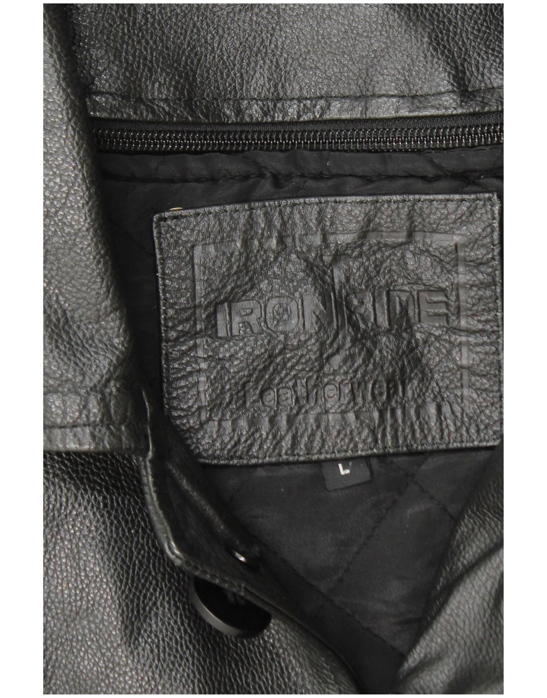 IRONSIDES Męska kurtka skórzana UK 40, duża czarna skóra