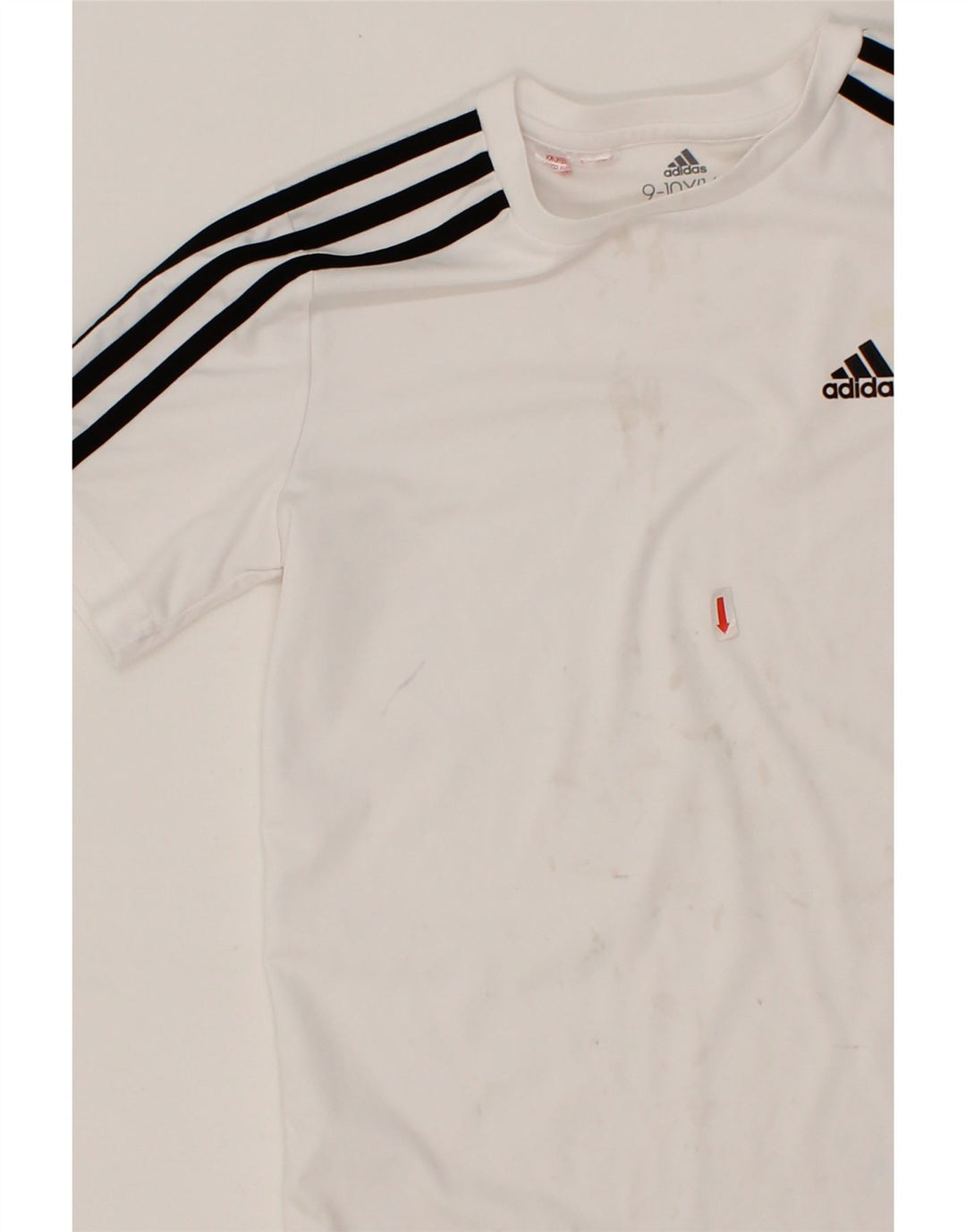 ADIDAS Boys Aeroready T-Shirt Top 9-10 Years White Polyester Vintage Adidas and Second-Hand Adidas from Messina Hembry 