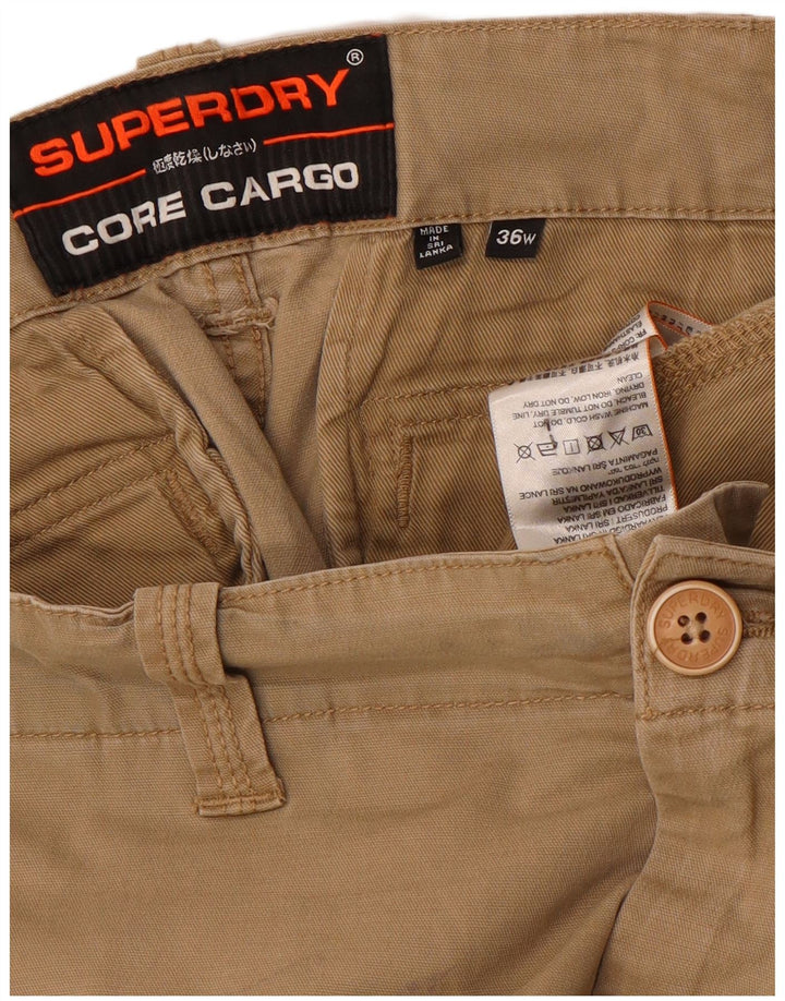 Męskie spodenki cargo Superdry W36, duże, beżowe, bawełniane