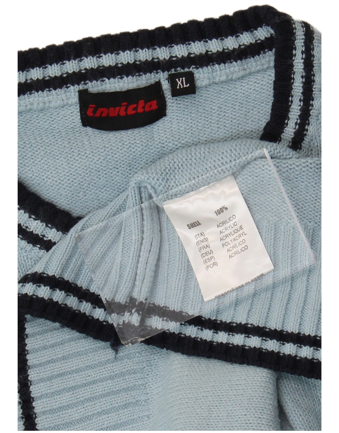 Invicta Męski sweter z okrągłym dekoltem XL Niebieski akryl