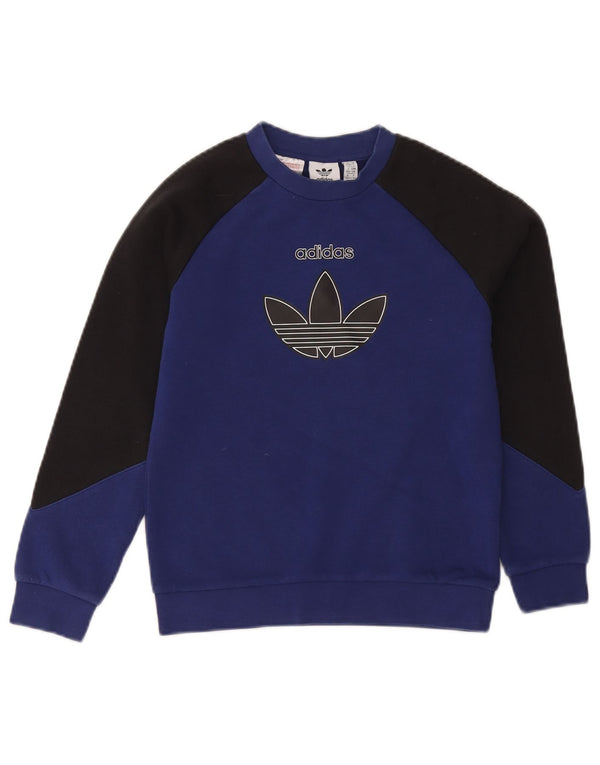 Adidas Chłopięca bluza z grafiką, 9-10 lat, granatowa, z blokami kolorów