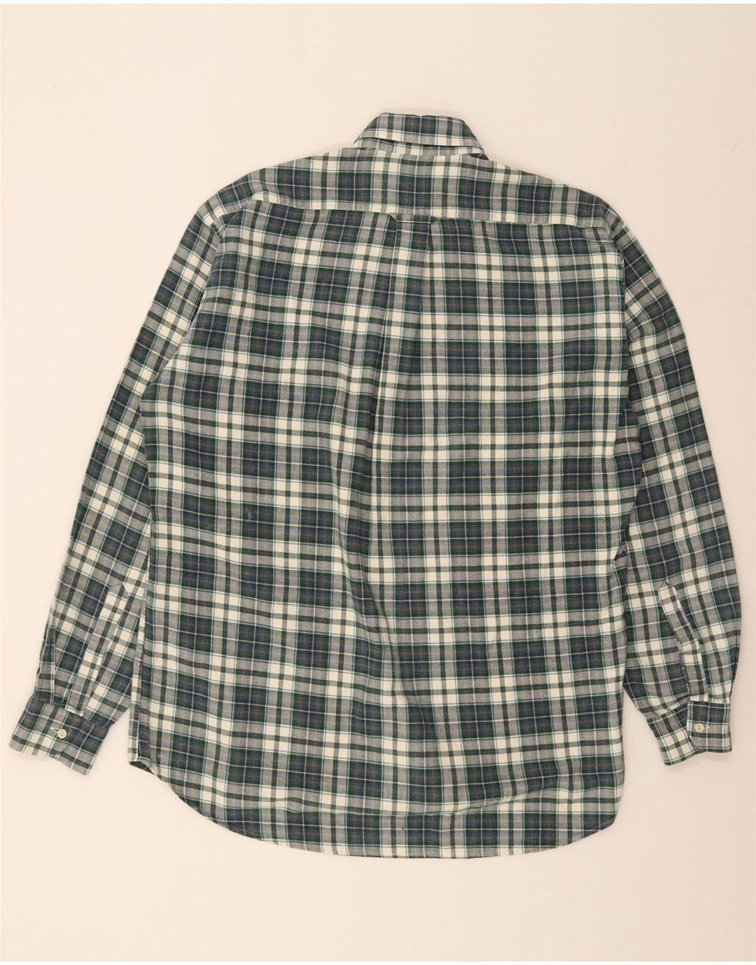 Męska koszula flanelowa w stylu vintage, bawełniana w średnią zieloną kratkę