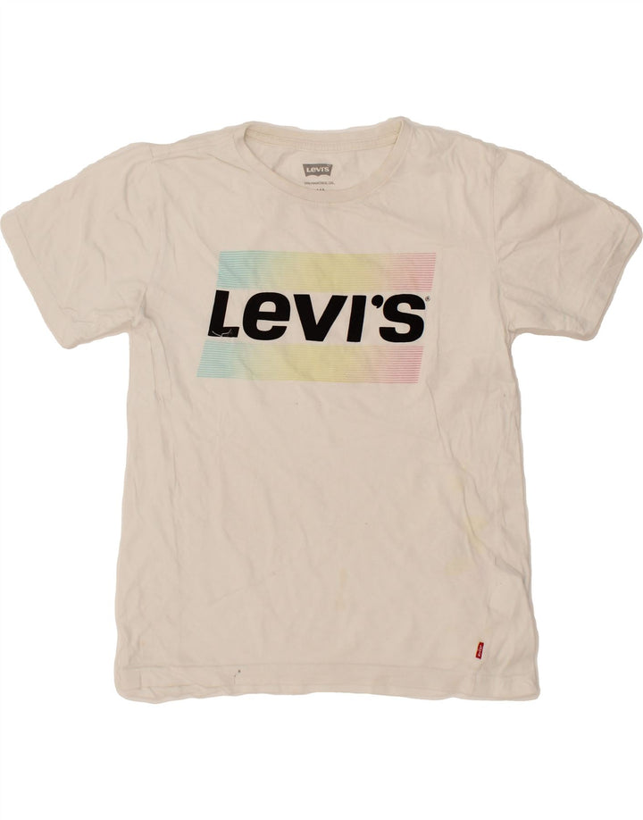 LEVI'S Boys Graphic T-Shirt Top 13-14 Years White Vintage Levi's and Second-Hand Levi's from Messina Hembry 