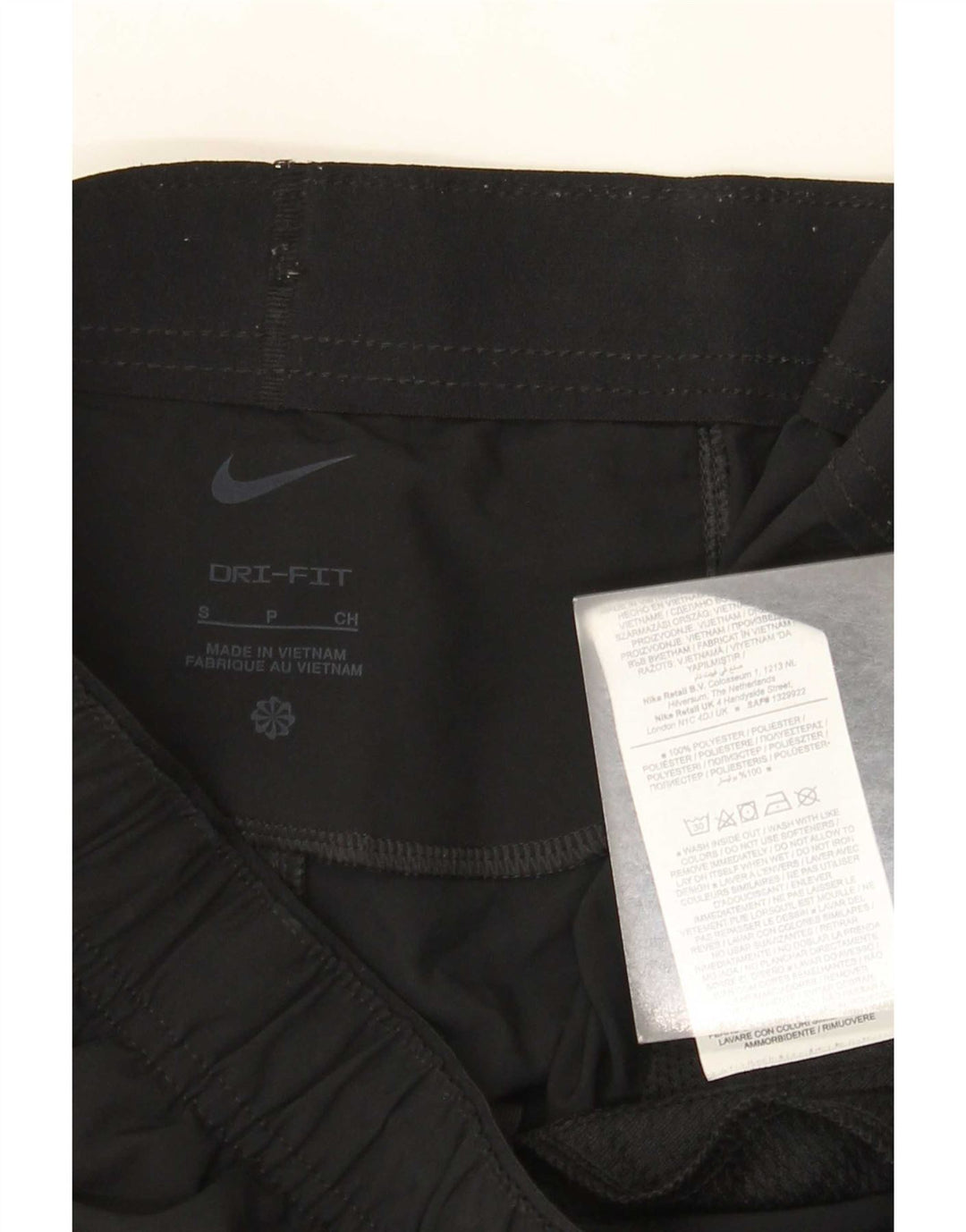 Damskie spodenki sportowe Nike Dri Fit UK 10, małe, czarne, poliestrowe