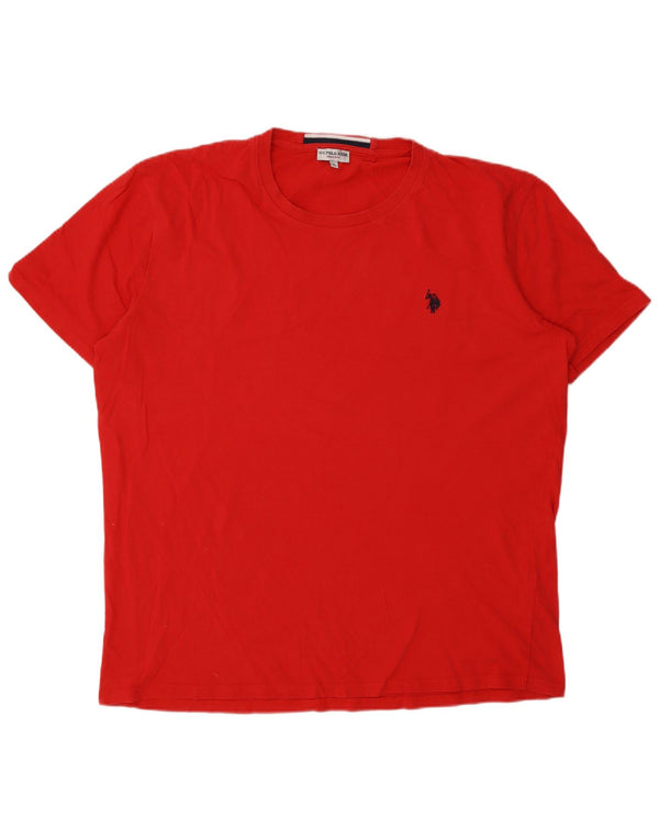 US Polo Assn. T-shirt męski XL, czerwony, bawełniany