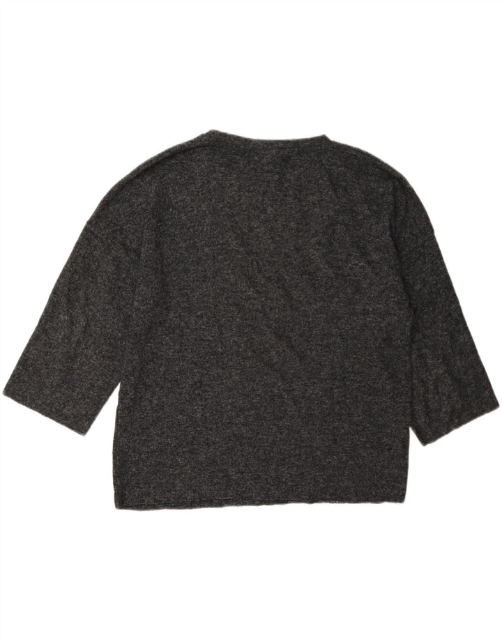 Damski top oversize Zara z rękawem 3/4, UK 10, mały, szary w cętki